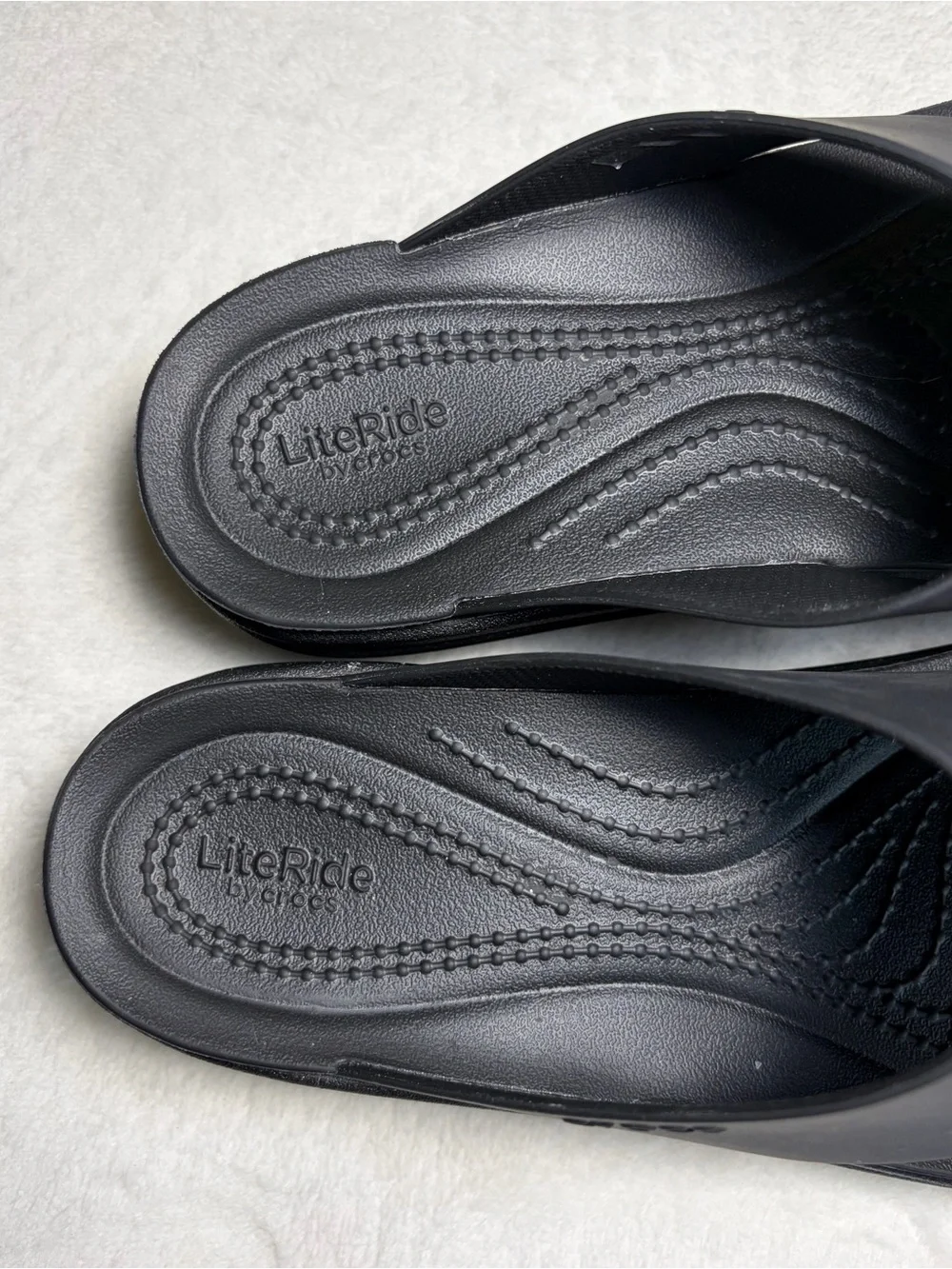 CROCS Women's Black Platform Thong Sandals